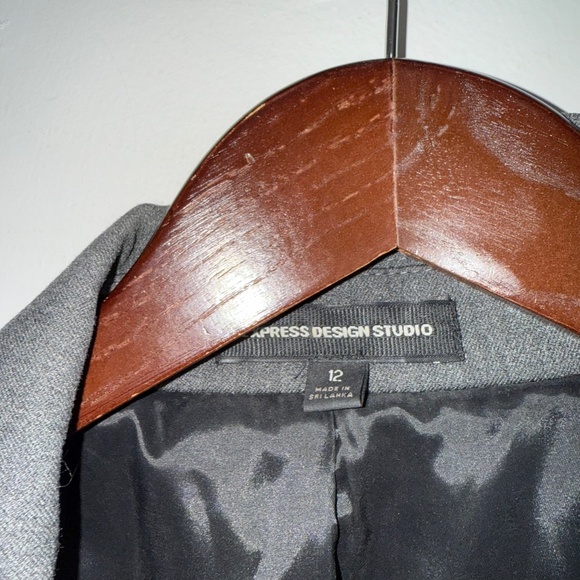 EXPRESS Womens 12 Charcoal Gray Long Sleeve 1 Button Blazer Suit Coat RR8 - Picture 2 of 6